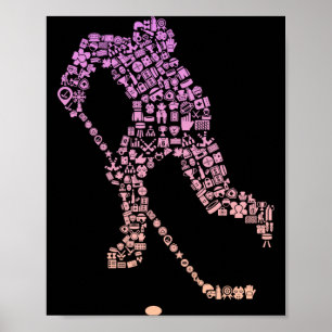 Hockey-Spieler-Symbol Hockey-Spieler-Ausrüstung _  Poster