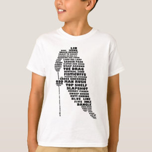Hockey-Spieler-Typografie-Kunst T-Shirt