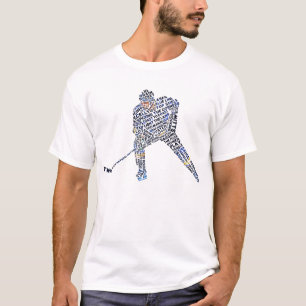 Hockey-Spieler-Typografie-T-Shirt, mit hinterem T-Shirt