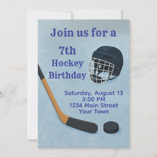 Hockey Sport Birthday Invitation Einladung