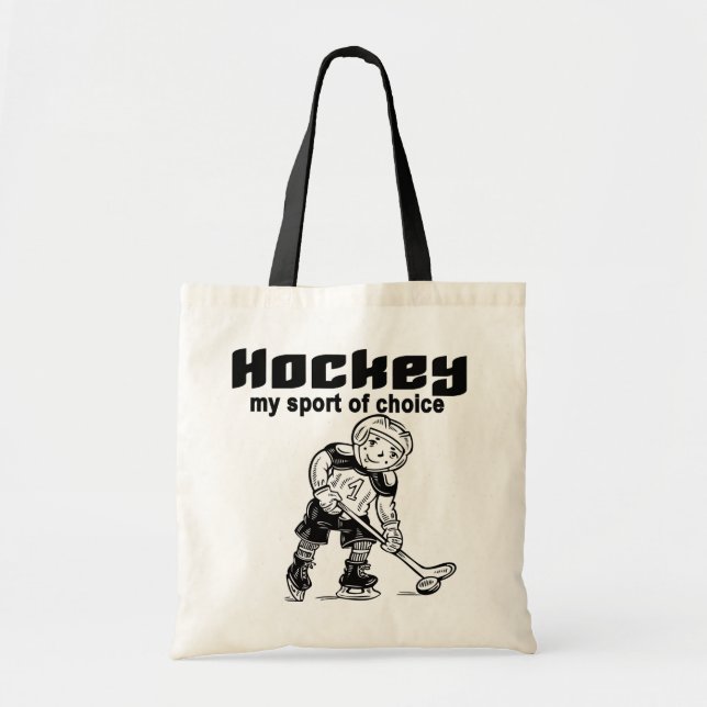 Hockey-Sport der auserlesenen T-Shirts und der Tragetasche (Vorne)