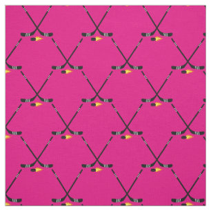 Hockey Sports Flaming Pucks Pink Girls Stoff