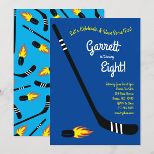 Hockey Sports Niedlich Kindergeburtstag Party Einladung