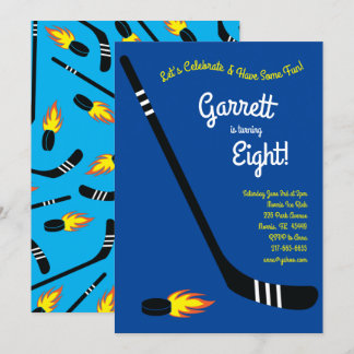 Hockey Sports Niedlich Kindergeburtstag Party Einladung