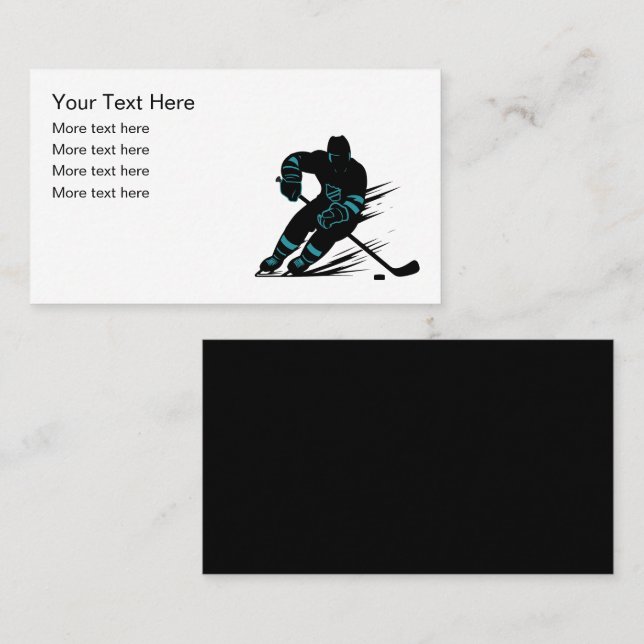Hockey Sports Theme Business Card Design Visitenkarte (Vorne/Hinten)