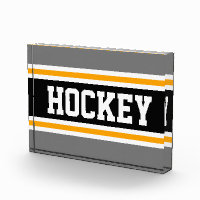 HOCKEY Sporty Graue, Schwarz-weiße, gelbe Streifen