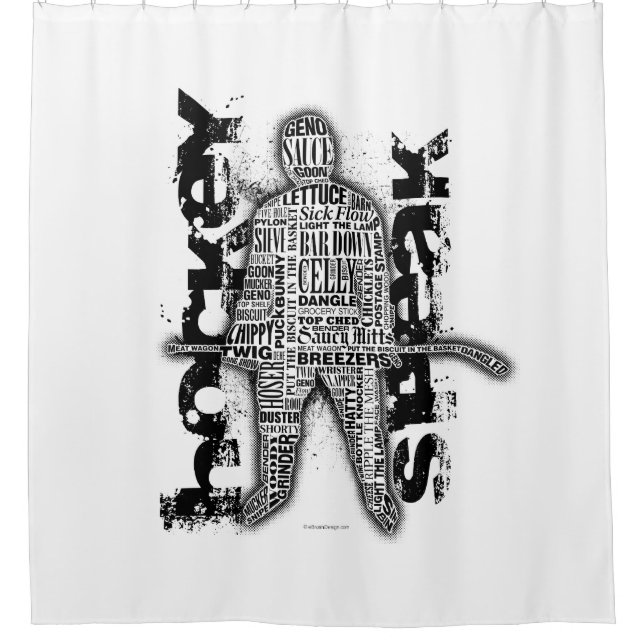 Hockey sprechen duschvorhang (Vorderseite)