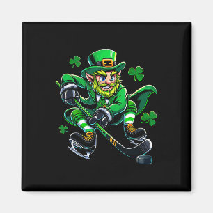 Hockey St. Patricks Day Kobold Shamrock Kleeblatt Magnet