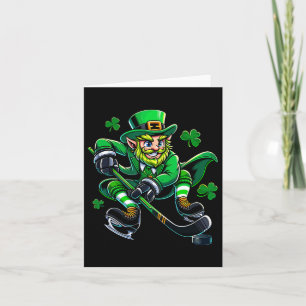 Hockey St Patricks Day Leprechaun Kleeblatt Clover Karte
