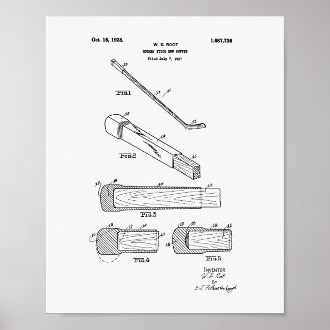 Hockey Stick End Buffer 1927 - Weißbuch Poster (Vorne)