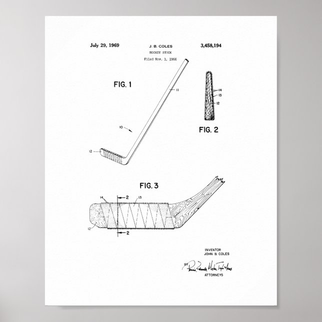 Hockey-Stick-Patent Poster (Vorne)