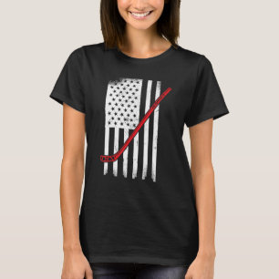 Hockey Stick US Flag Hockey USA Flag Eishockey T-Shirt