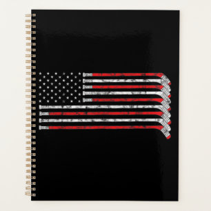 Hockey Stick USA Flag Flag Hockey Player Planer
