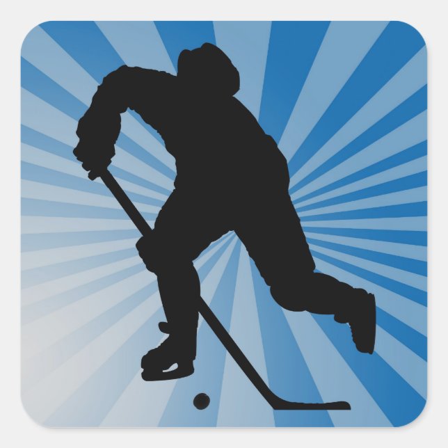 Hockey-Sticker Quadratischer Aufkleber (Vorderseite)