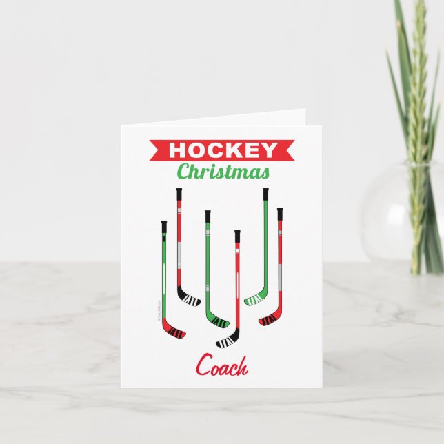 Hockey Sticks Coach Weihnachtskarte Feiertagskarte (Vorderseite)