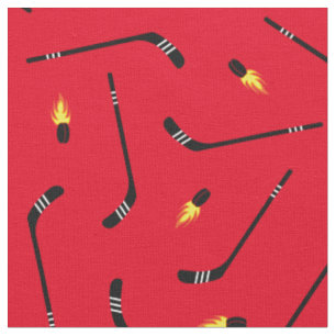 Hockey Sticks Flaming Pucks Sport Red Stoff
