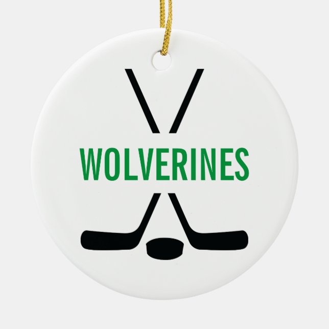 Hockey Sticks Personalisiert Keramik Ornament (Vorne)