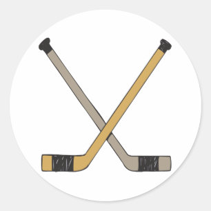 Hockey Sticks Runder Aufkleber