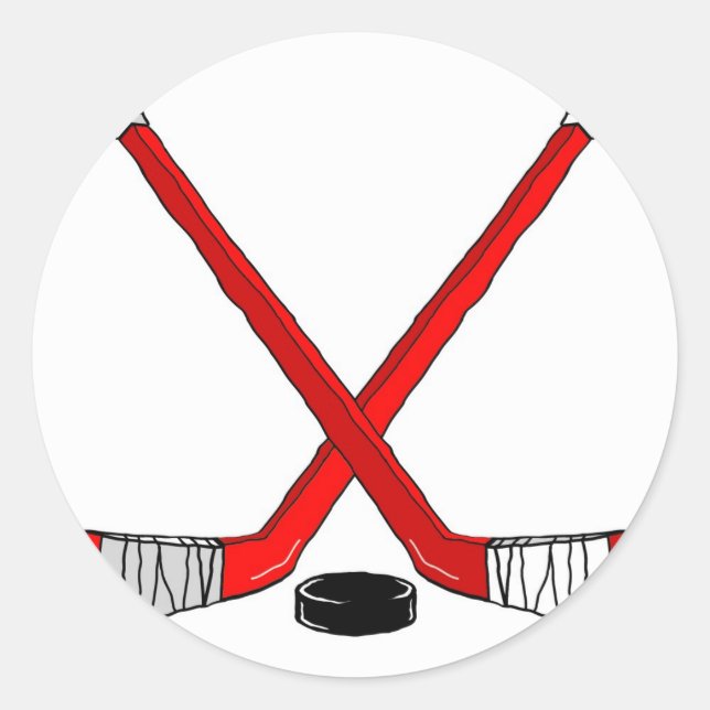 Hockey Sticks Runder Aufkleber (Vorderseite)