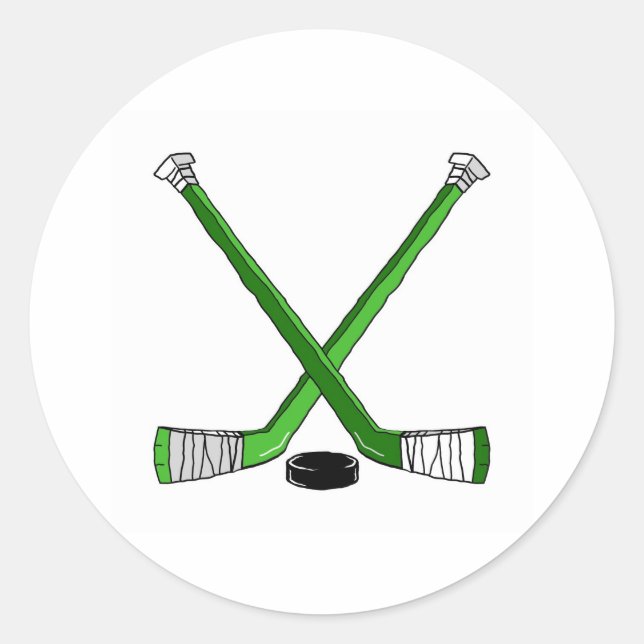 Hockey Sticks Runder Aufkleber (Vorderseite)