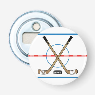Hockey Sticks und Center Ice Team Geschenkidee Flaschenöffner