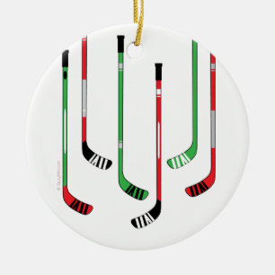 Hockey-Stock-Weihnachtsverzierung Keramik Ornament