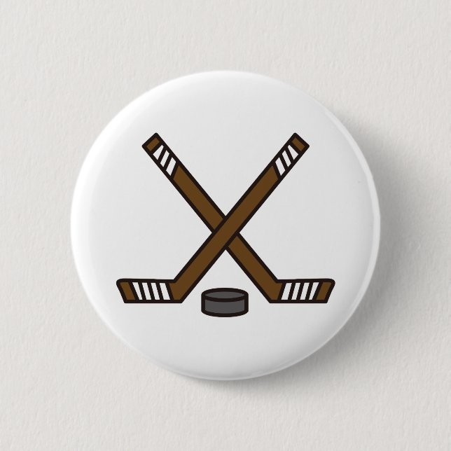 Hockey-Stöcke und Kobold Button (Vorderseite)