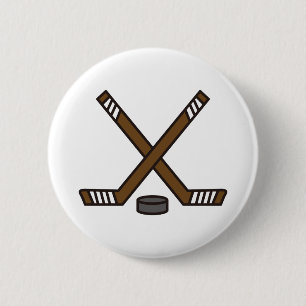 Hockey-Stöcke und Kobold Button