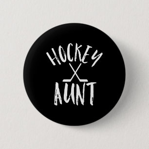Hockey-Tante Sportfan Jubel Vintage-Geschenk Button