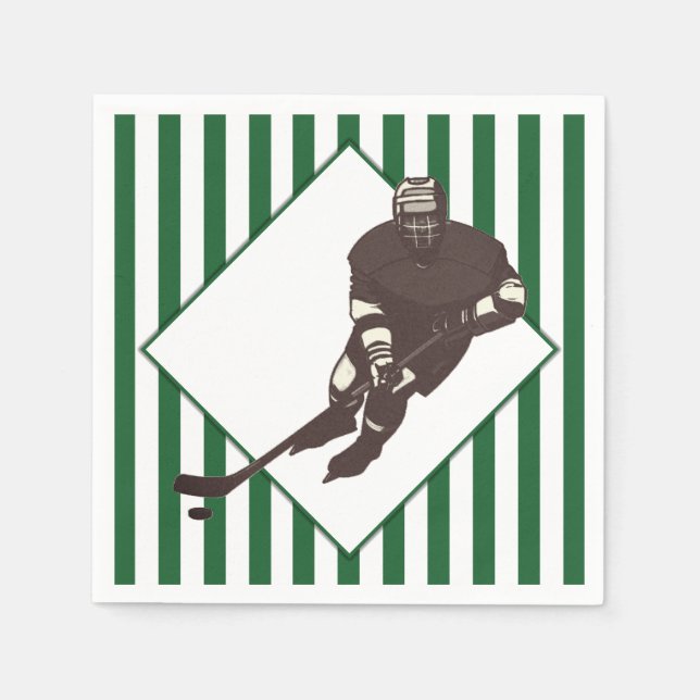 Hockey Team Green Napkins Serviette (Vorderseite)