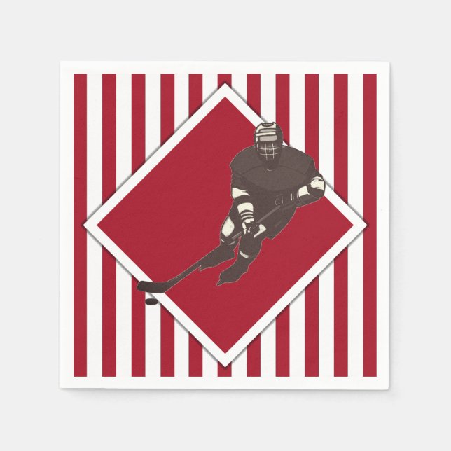 Hockey Team Red Napkins Serviette (Vorderseite)