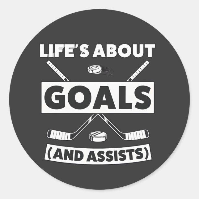 Hockey Team Spirit Quote Tee Runder Aufkleber (Vorderseite)