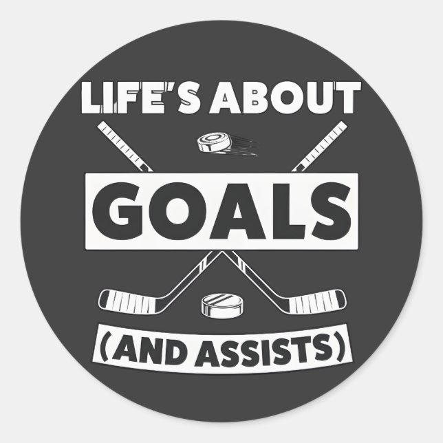 Hockey Team Spirit Quote Tee Runder Aufkleber (Vorderseite)