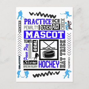 Hockey-Terminologie der Jungen in Blau Postkarte