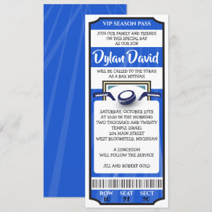 HOCKEY-TICKET Bar-Mizwa-Einladung Einladung