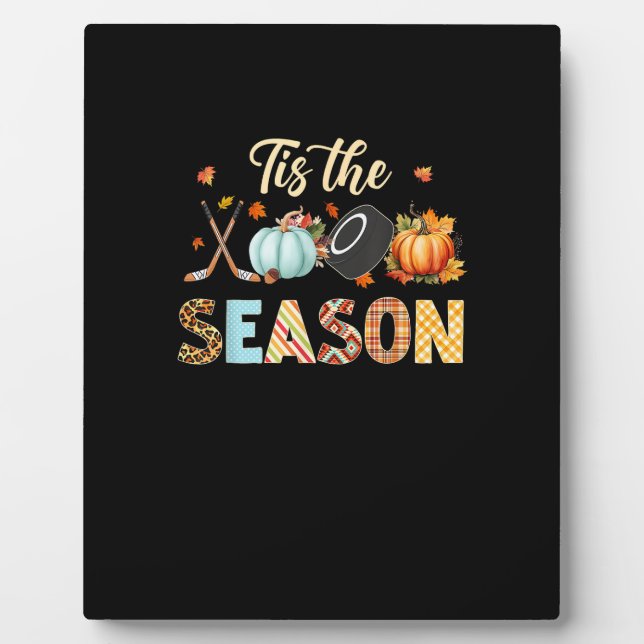 Hockey Tis The Season Pumpkin Herbst Thanksgi Fotoplatte (Vorderseite)