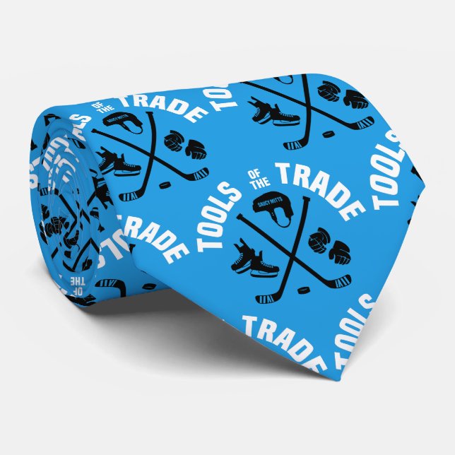 Hockey Tools of the Trade on blue Krawatte (Gerollt)