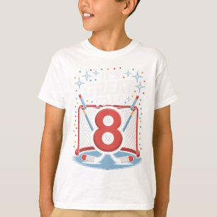 Hockey Tor und Schläger Es ist großartig 8 zu sein T-Shirt