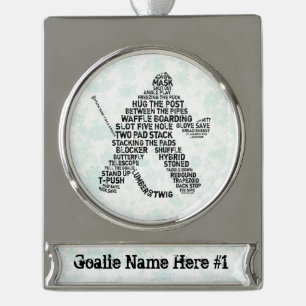 Hockey-Tormann Calligram kundenspezifische Banner-Ornament Silber
