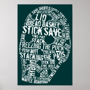 Hockey-Tormann-Masken-Typografie-Plakat Poster