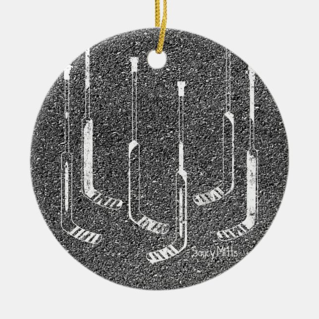 Hockey-Tormann-Stöcke Keramikornament (Vorne)