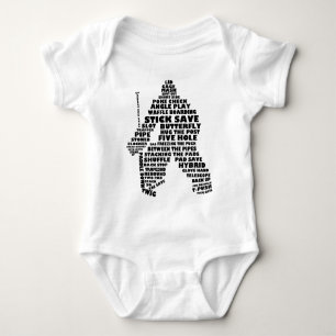 Hockey-Tormann-Text-Kunst Baby Strampler