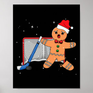 Hockey Torwart Ingwerbrot Torwart Lustiger Weihnac Poster