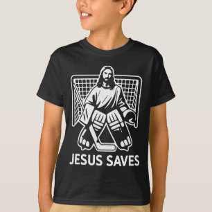 Hockey Torwart Torhüter Jesus rettet christlicher T-Shirt