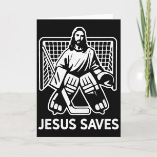 Hockey Torwart Torhüter Jesus rettet christliches Karte