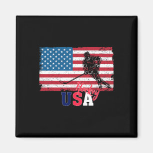 Hockey Torwart USA-Flagge Hockeyschläger Eishockey Magnet