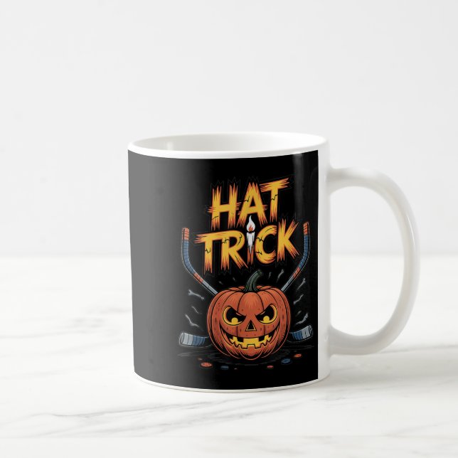 Hockey Trick Halloween Soky Pumpkin Ice Hockey Hal Kaffeetasse (Rechts)