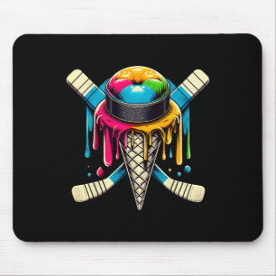 Hockey-Tropfstangen triefend Retro-Eis Hockey Mousepad