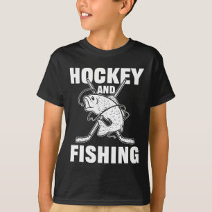 Hockey und Angeln Eishockey Fisch Jagd  T-Shirt