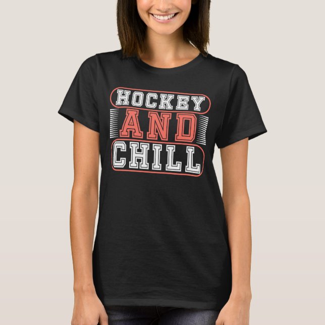 Hockey und Chill Eat Sleep Hockey Wiederholung Lov T-Shirt (Vorderseite)